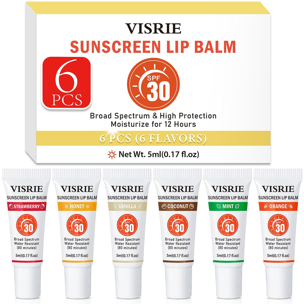 VISRIE balsamo labial SPF30 en tubo, hidratación duradera para labios expuestos