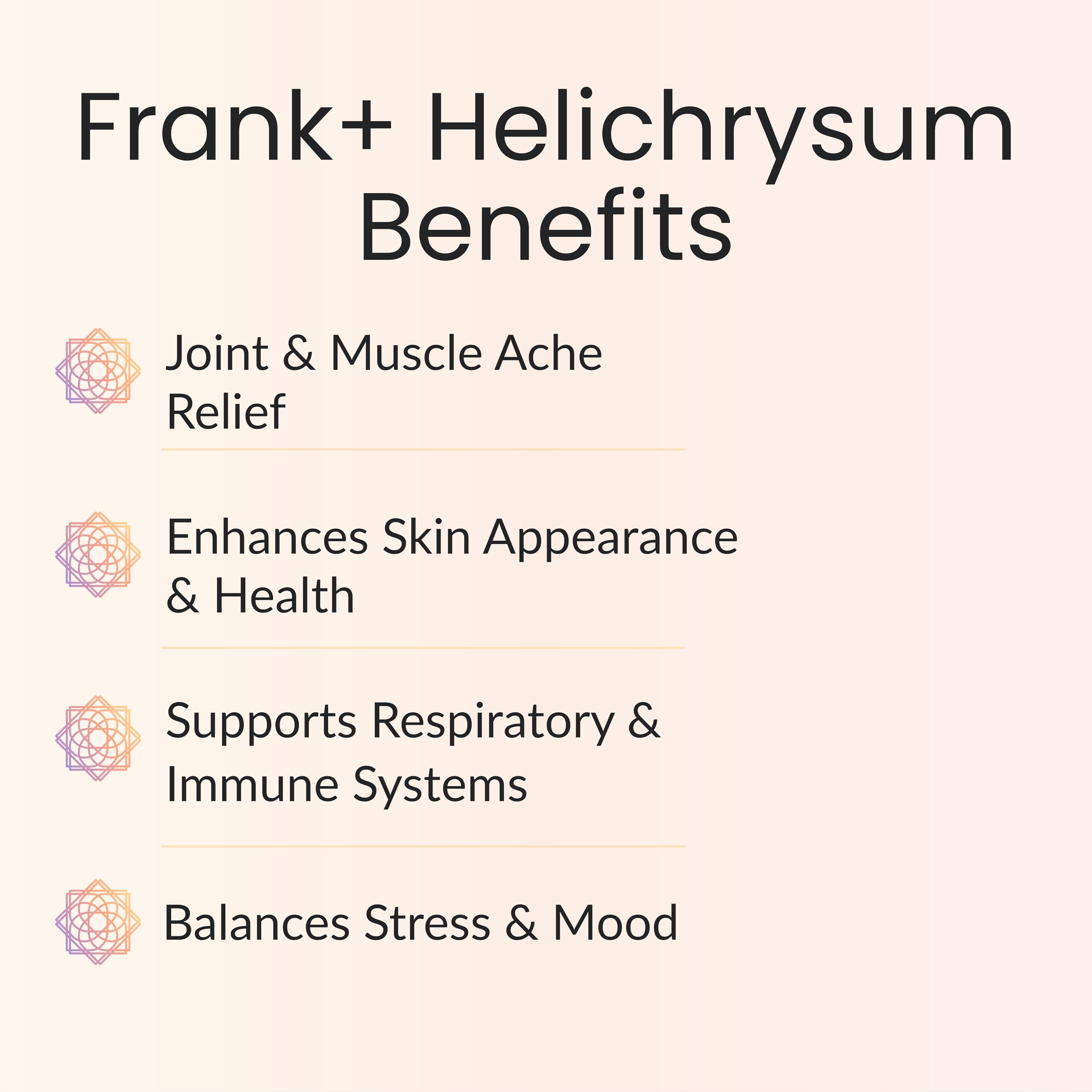 Vitality Frank+ Helichrysum Balm, etiqueta frontal que destaca ingredientes naturales.