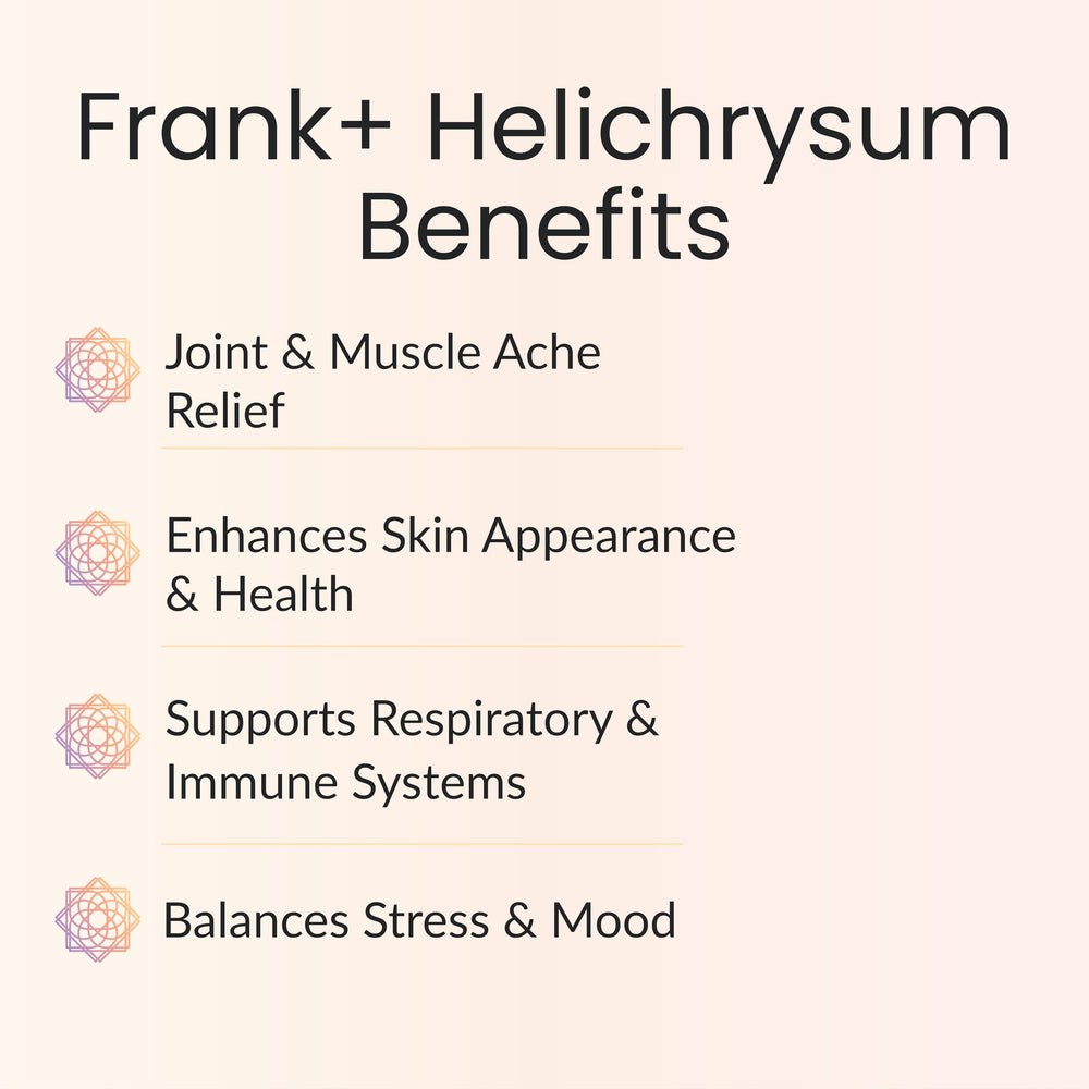 Vitality Frank+ Helichrysum Balm, etiqueta frontal que destaca ingredientes naturales.