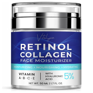 Vitalysin crema facial en botella, ideal para piel madura y hidratación suave.