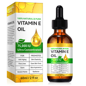 Aceite de Vitamina E en botella para aplicación nocturna en la piel
