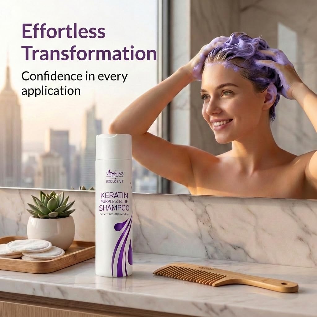 VITAMINS champú brillo sedoso para cabello, logra reflejos más nítidos.