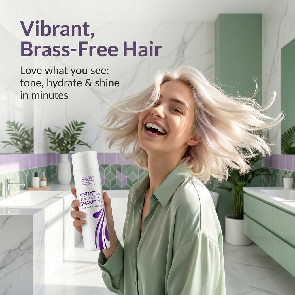 VITAMINS champú protección de color con protección ultravioleta, frasco iluminado, mantiene tono y brillo.