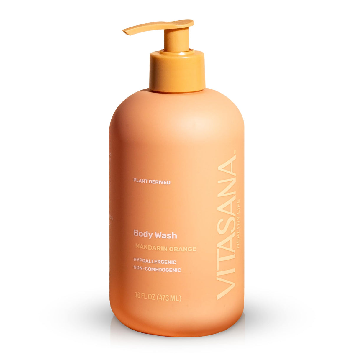 Jabón corporal Vitasana mandarina 473ml con limpieza suave para piel sensible, beneficio hidratante.