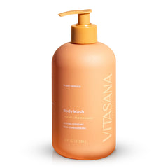 Jabón corporal Vitasana mandarina 473ml con limpieza suave para piel sensible, beneficio hidratante.