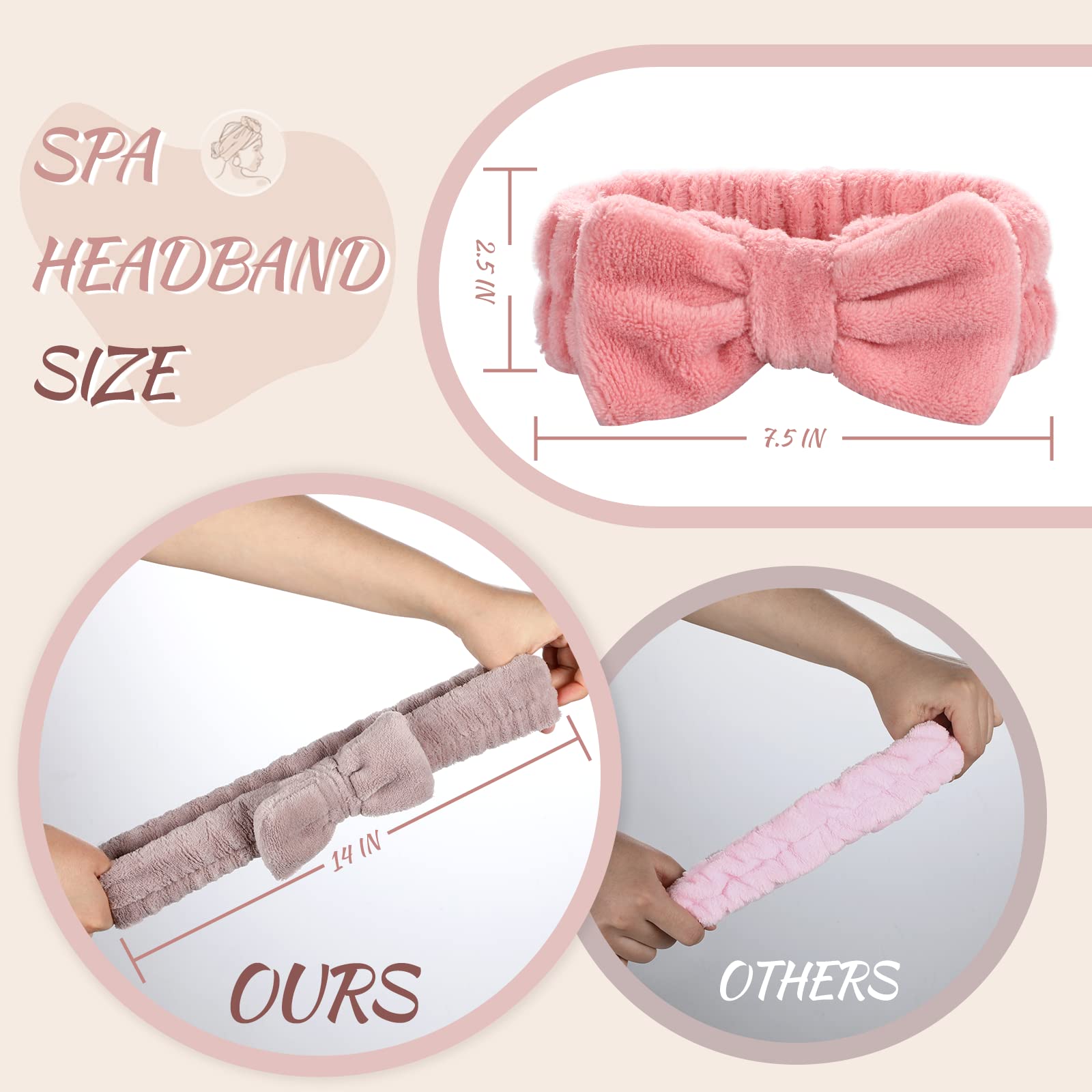 VITEVER diadema spa con elasticidad alta para un ajuste cómodo.