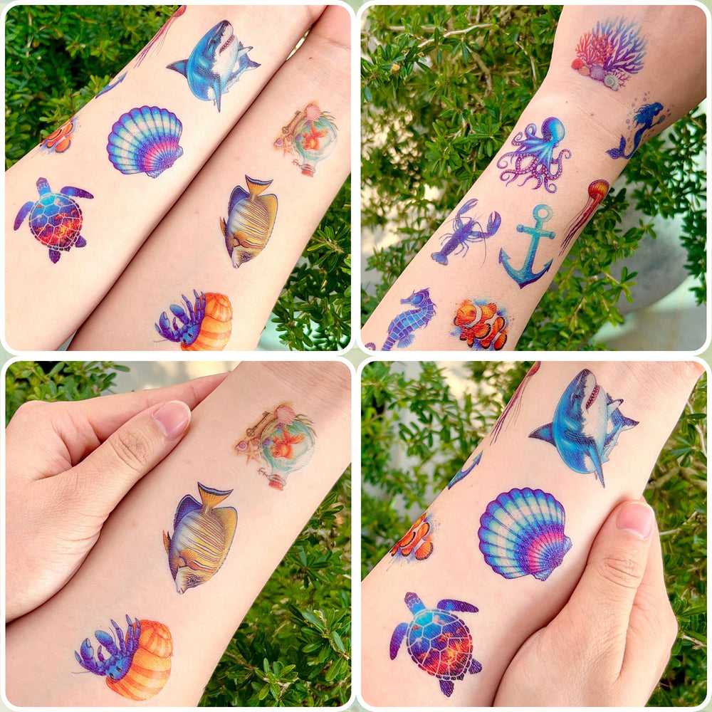 Tatuaje de ballena VNXCRAFTIES para decorar mochilas y cuadernos