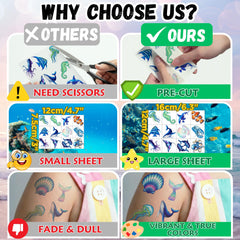 Tatuaje de concha marina VNXCRAFTIES para manualidades y regalos