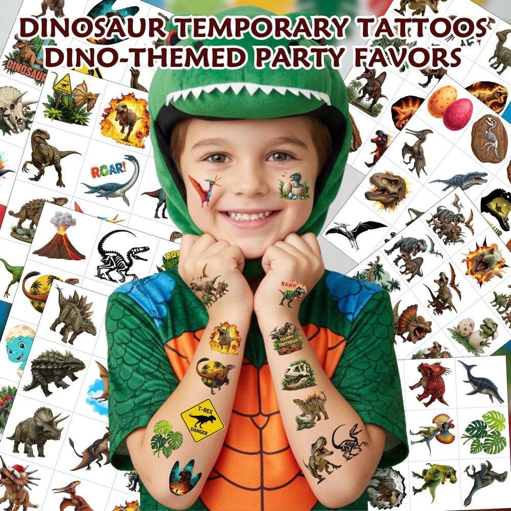 Tatuaje T-Rex de VNXCRAFTIES, diseño icónico para la diversión infantil.