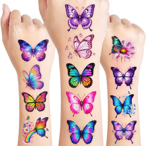 VNXCRAFTIES tatuajes mariposa colección de 8 láminas para todas las edades.