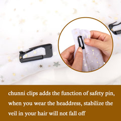 Vodolo Chunni Clips, peso ligero de 16 g para comodidad prolongada.