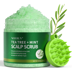 voeruy exfoliante para cuero cabelludo con arbol-de-te ofrece limpieza profunda