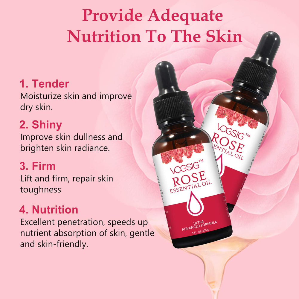 VOGSIG Aceite Esencial de Rosa con absorcion rápida para piel suave.