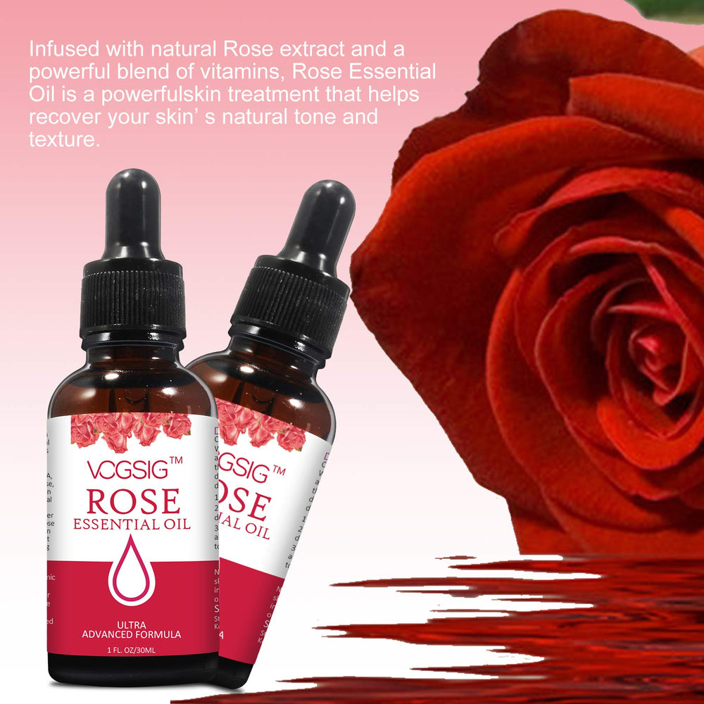 VOGSIG Aceite Esencial de Rosa anti-edad para cuidado cosmético.