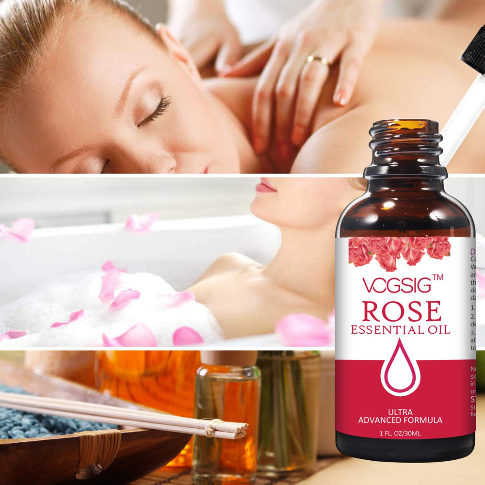 VOGSIG Aceite Esencial de Rosa para ritual de relajación.