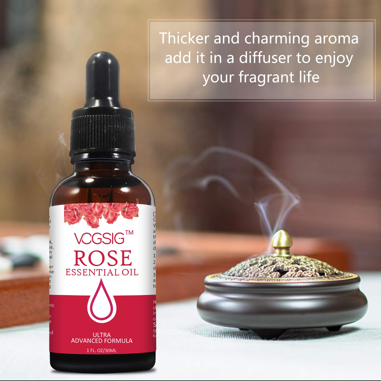 VOGSIG Aceite Esencial de Rosa para uso en cremas y lociones.