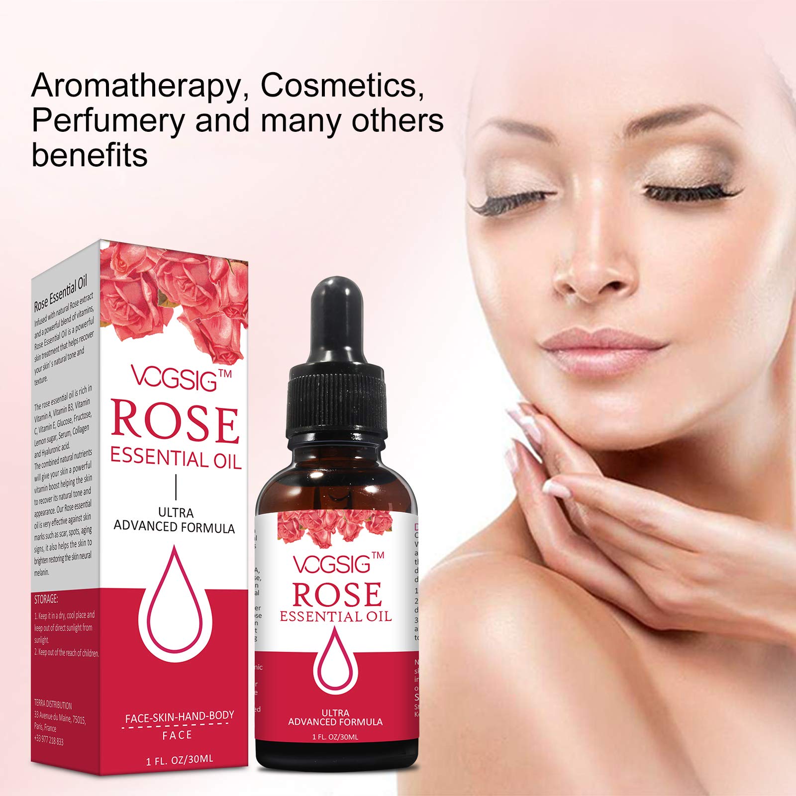 VOGSIG Aceite Esencial de Rosa rico en vitaminas para la piel.