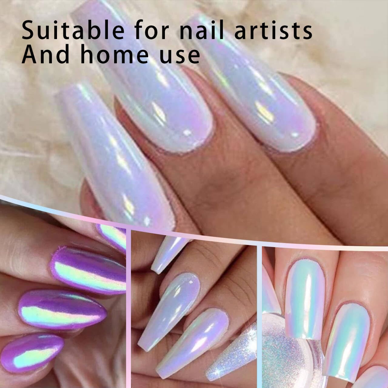 Vonrui polvo brillo reflejo para acabado espejo en uñas.