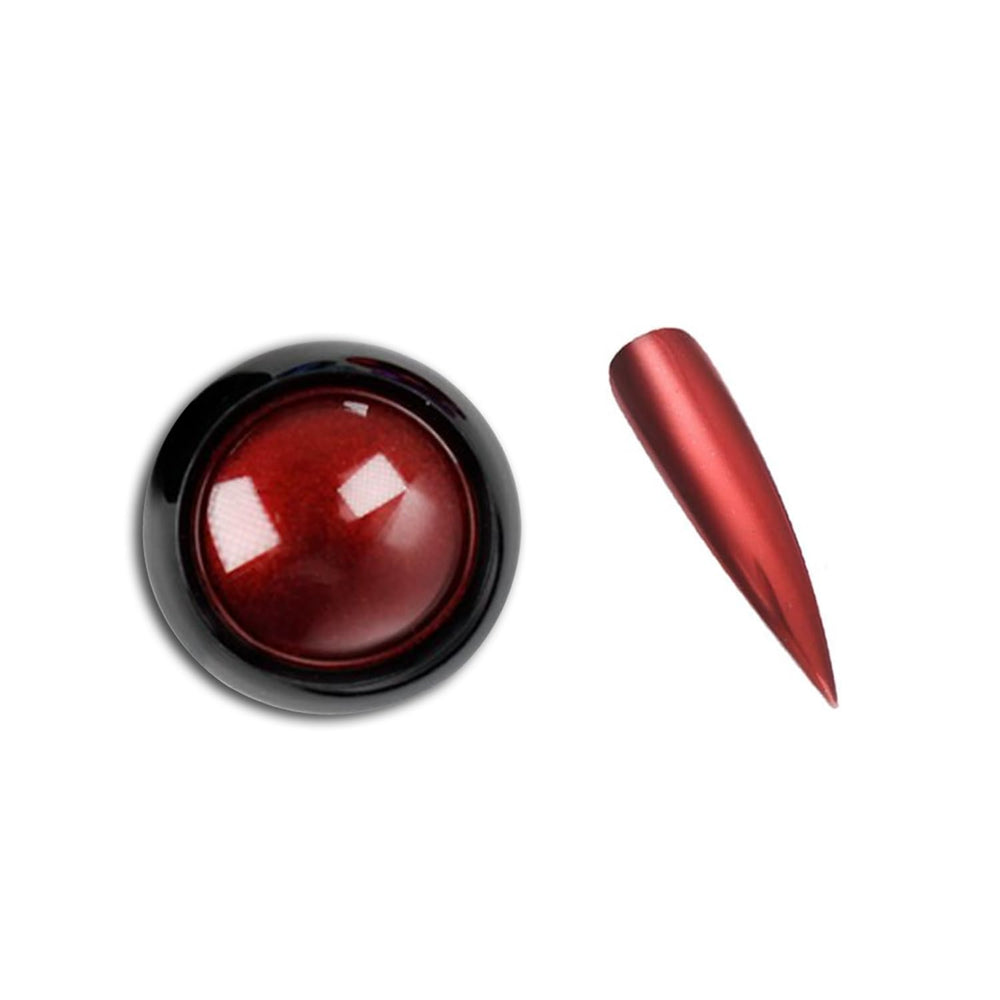 Vonrui polvo rojo cromo brillo metálico para un acabado llamativo en uñas.