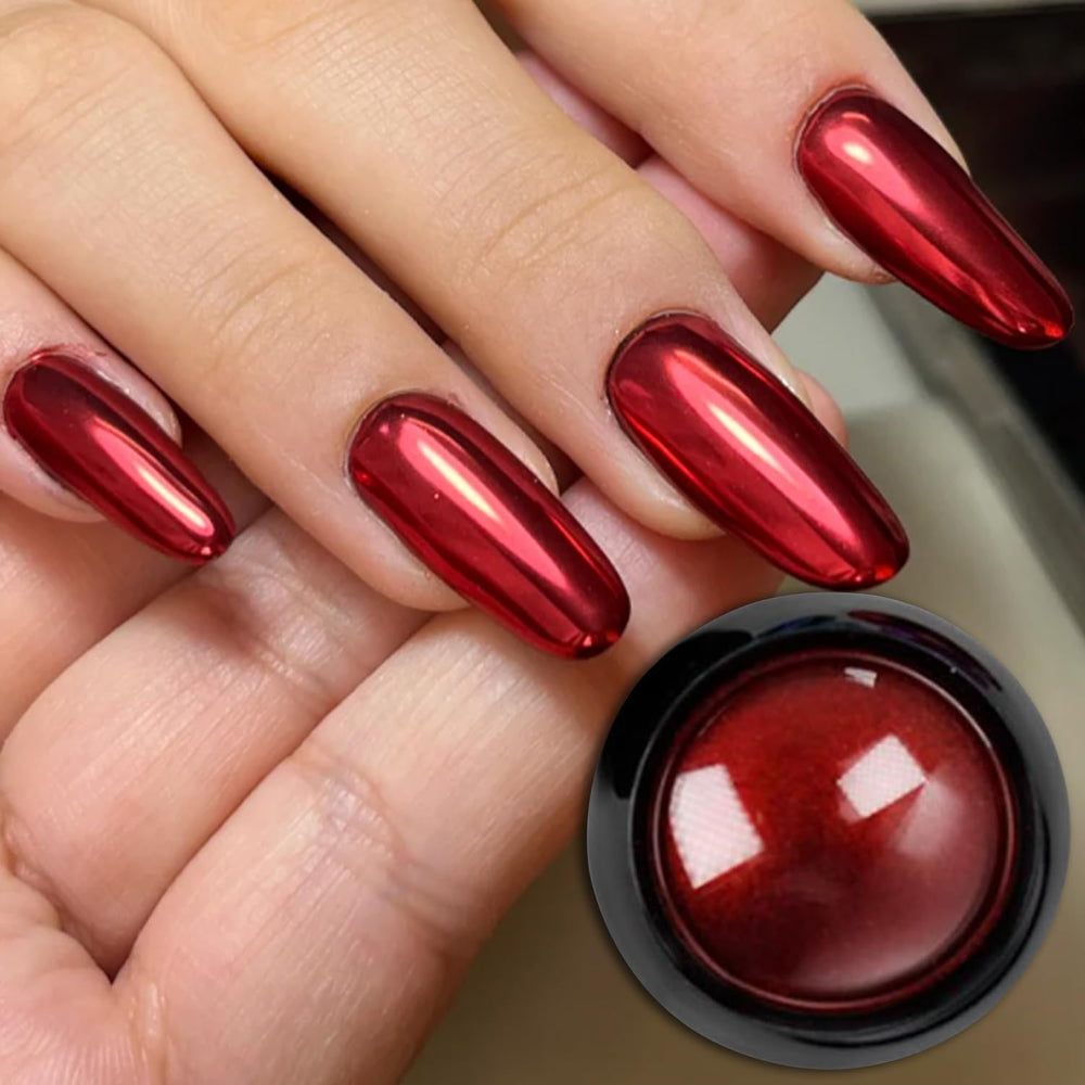 Vonrui polvo rojo cromo con efecto espejo para uñas brillantes y personalizadas.