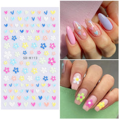 Pegatinas VOTACOS Uñas Daisy, fáciles de aplicar para uso diario