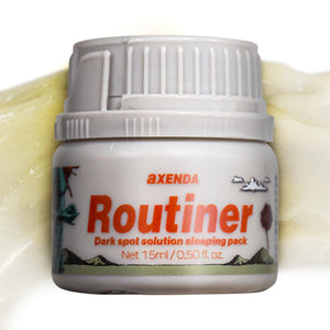 AXENDA Routiner en envase nocturno, exfoliación suave para piel sensible.