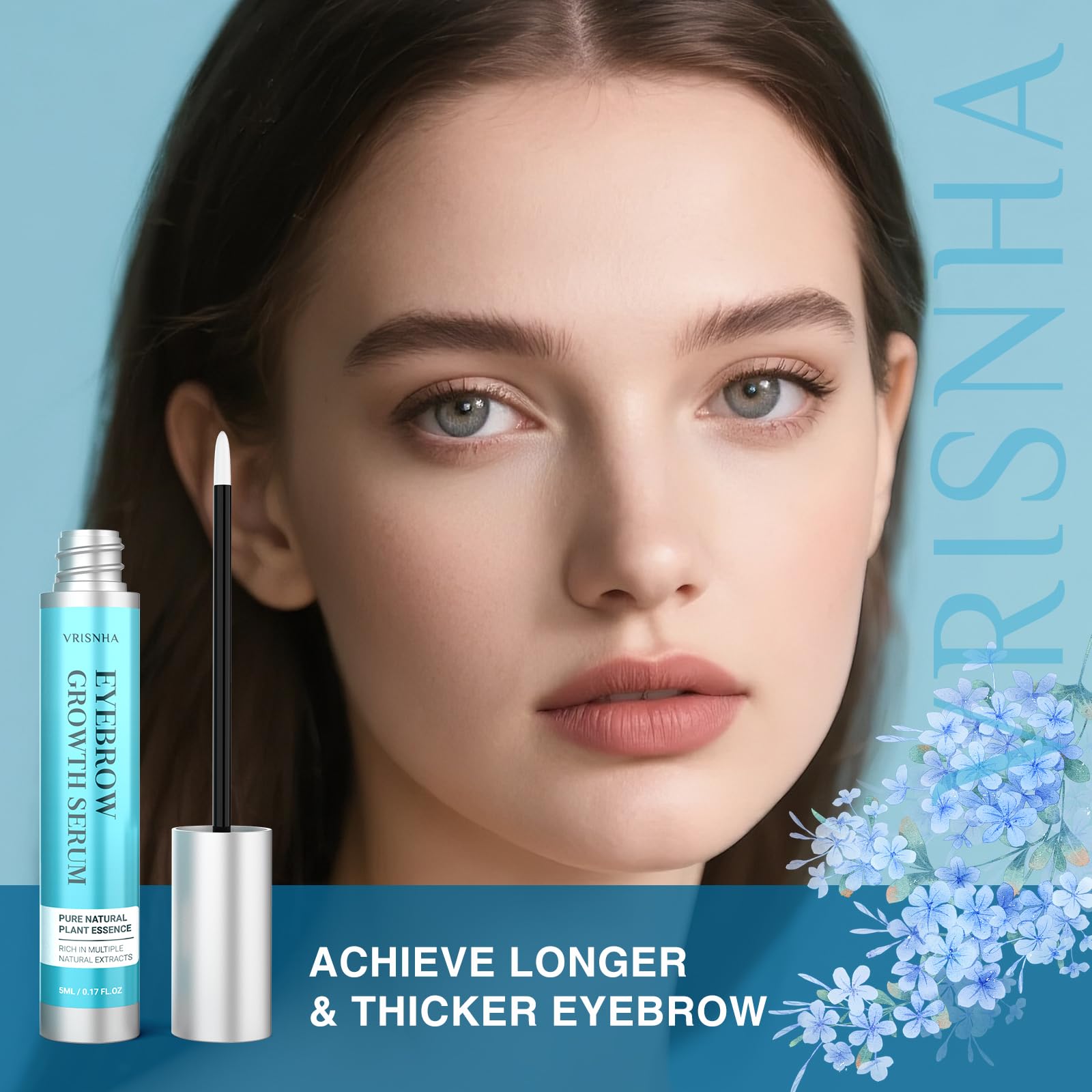 VRISNHA serum cejas: aplicación nocturna para resultados consistentes.