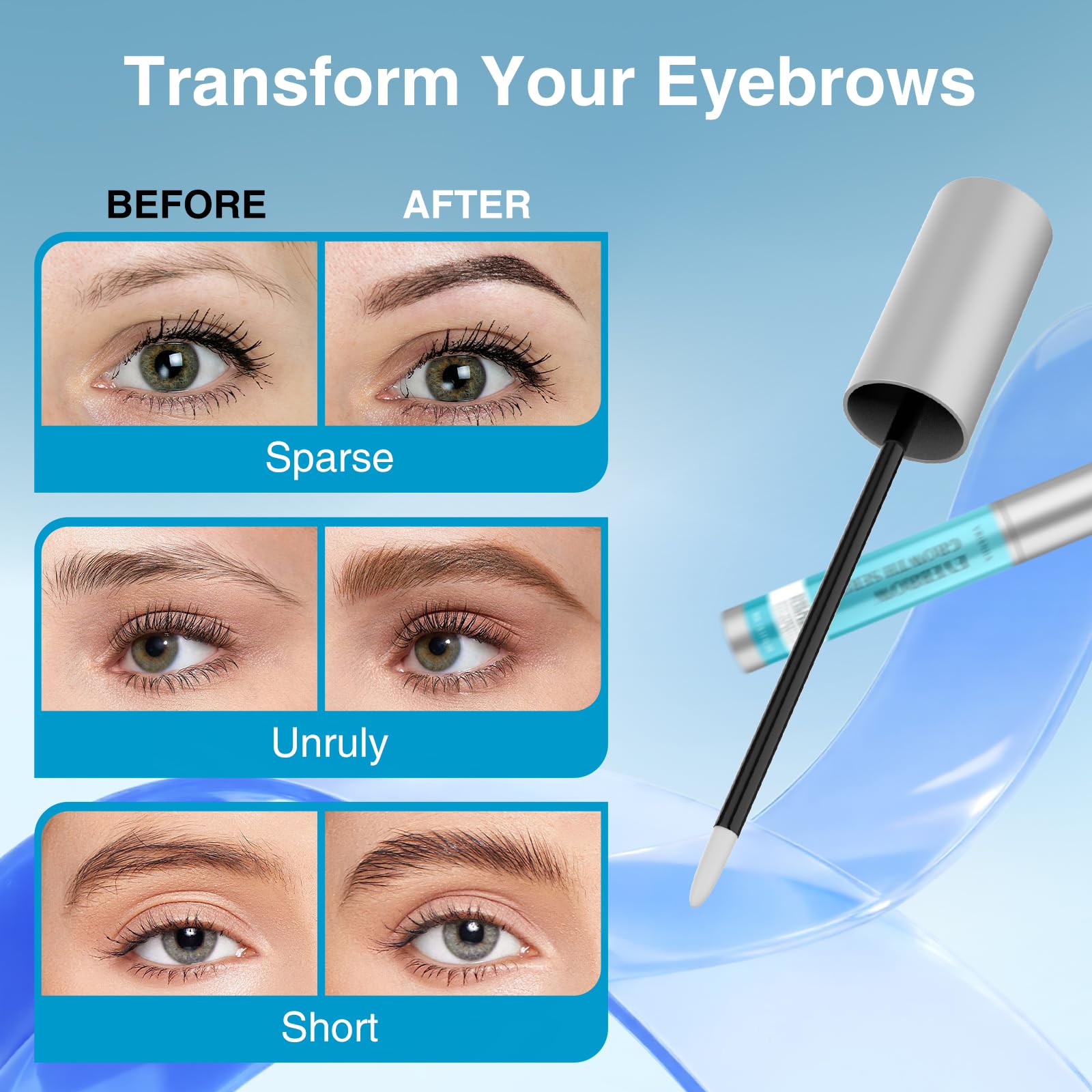 VRISNHA serum cejas: aplicador preciso para trazos suaves.