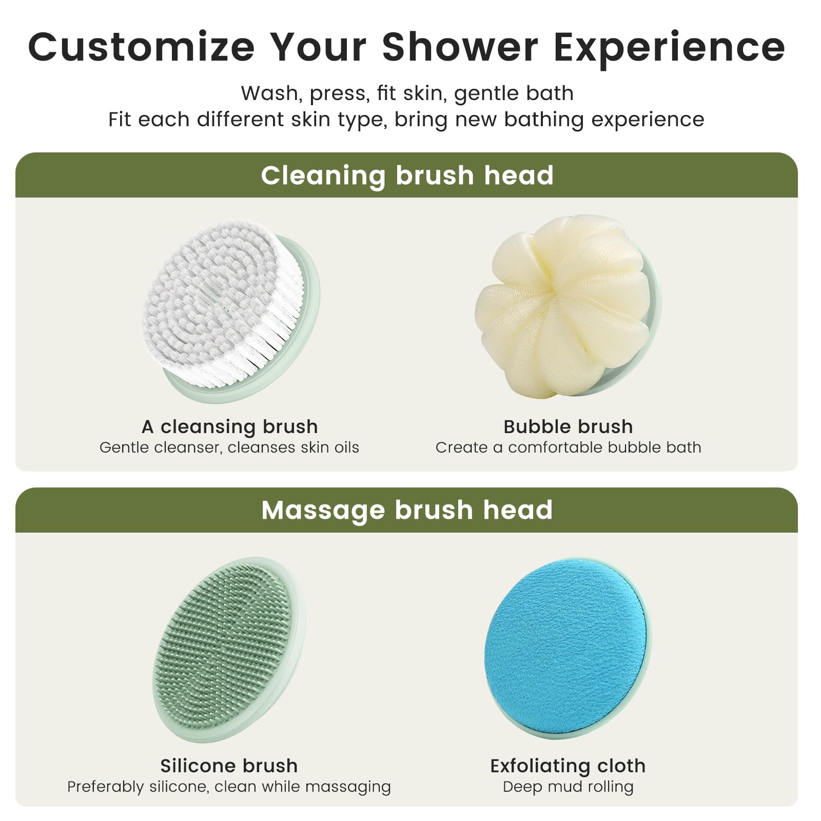 Cerdas suaves de VWMYQ para piel sensible y exfoliación confortable.