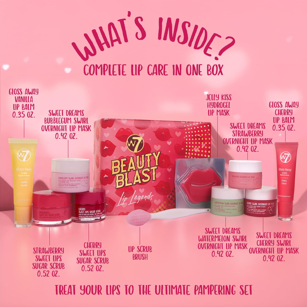 Mascarilla labial sabor chicle de W7 Beauty Blast para uso suave.