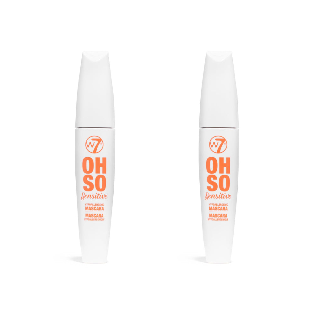 W7 Oh So Sensitive Mascara con aplicador curvo eleva y define pestañas para look suave.