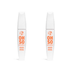 W7 Oh So Sensitive Mascara con aplicador curvo eleva y define pestañas para look suave.