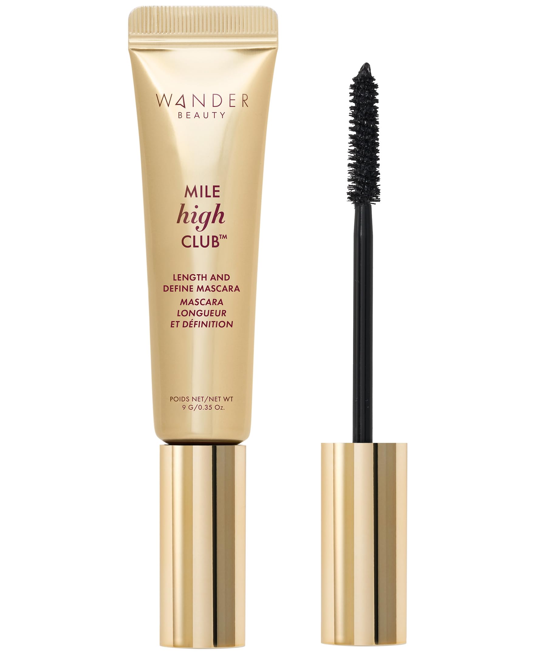 Wander Beauty Mile High Club Mascara - aplicador preciso para alargar y definir pestañas.