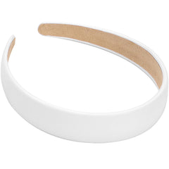 WantGor diadema de cuero PU blanca para cabello recogido y look pulido