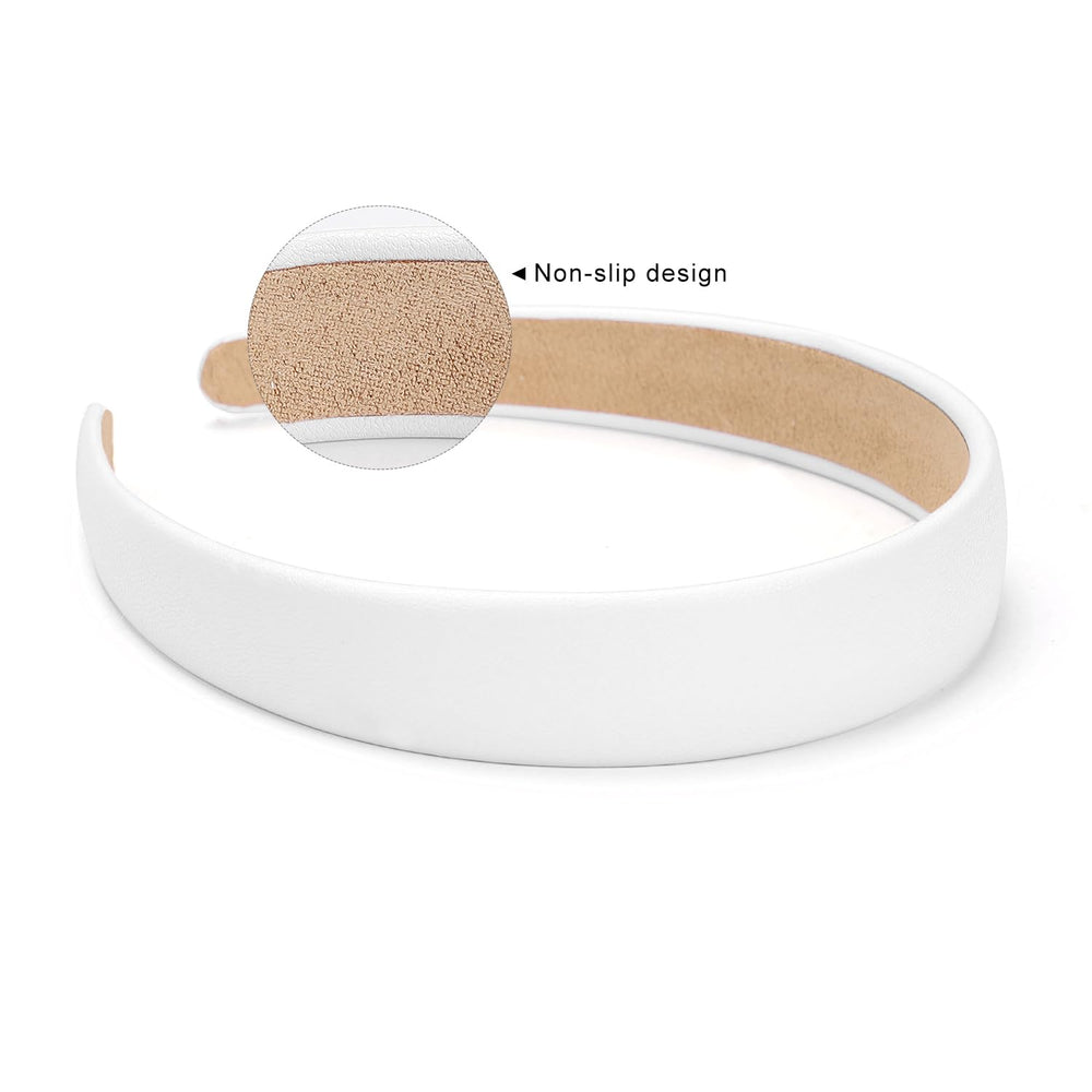 WantGor diadema PU blanca ideal para maquillaje y peinado rápido