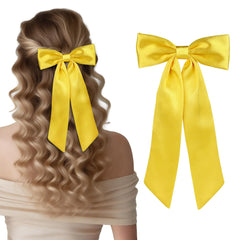 WantGor pinza pelo con lazo satinado, ideal para trenzas y coletas