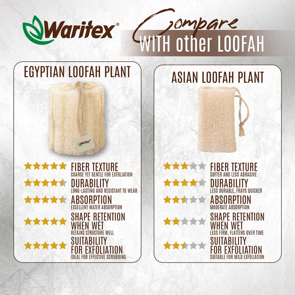 Waritex lufa egipcia natural de larga durabilidad para uso constante