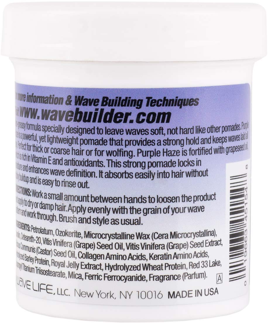 Wavebuilder Deep Wave Purple Haze Pomada: envase seguro y de calidad para uso diario