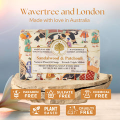 Jabón Wavertree & London con manteca de karité, hidratación suave para la piel.
