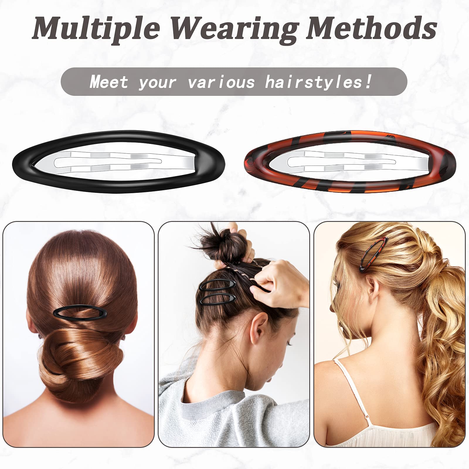 Waydress clip pelo oval clásico tortuga, diseño elegante para ocasiones.