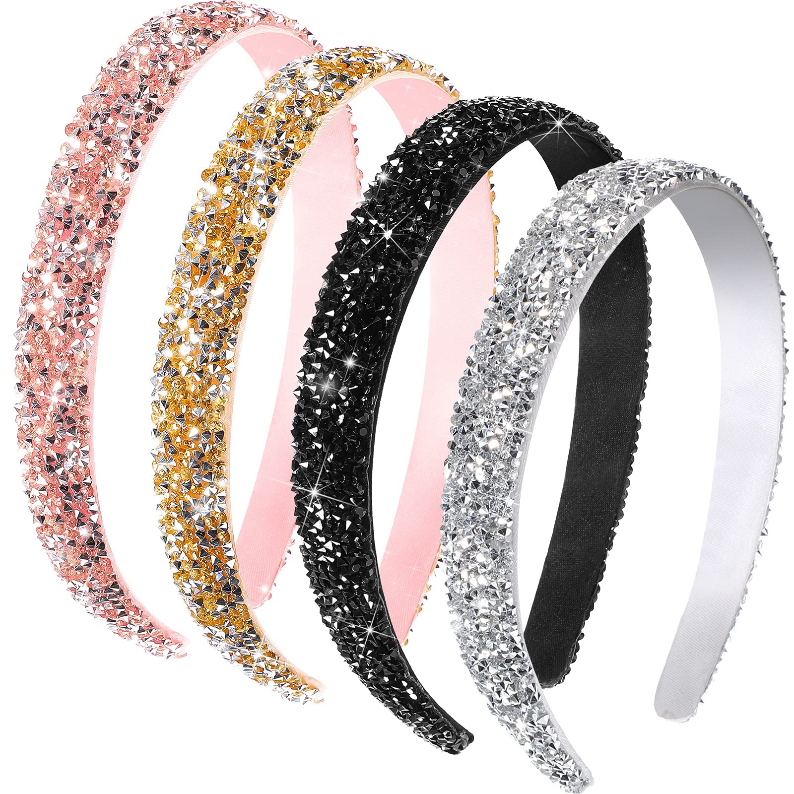 Waydress diadema con cristales para uso diario, brillo discreto