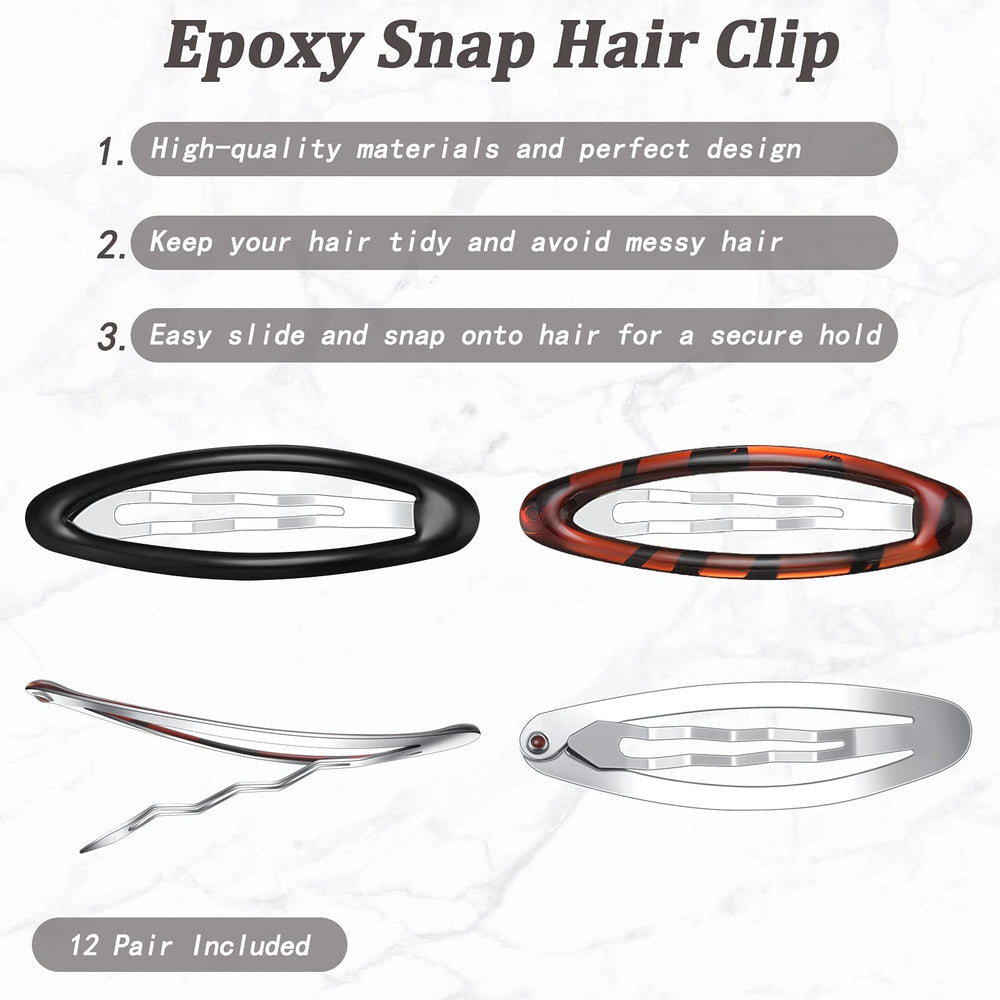 Waydress prendedor pelo oval epoxi antideslizante, cómodo para uso diario.