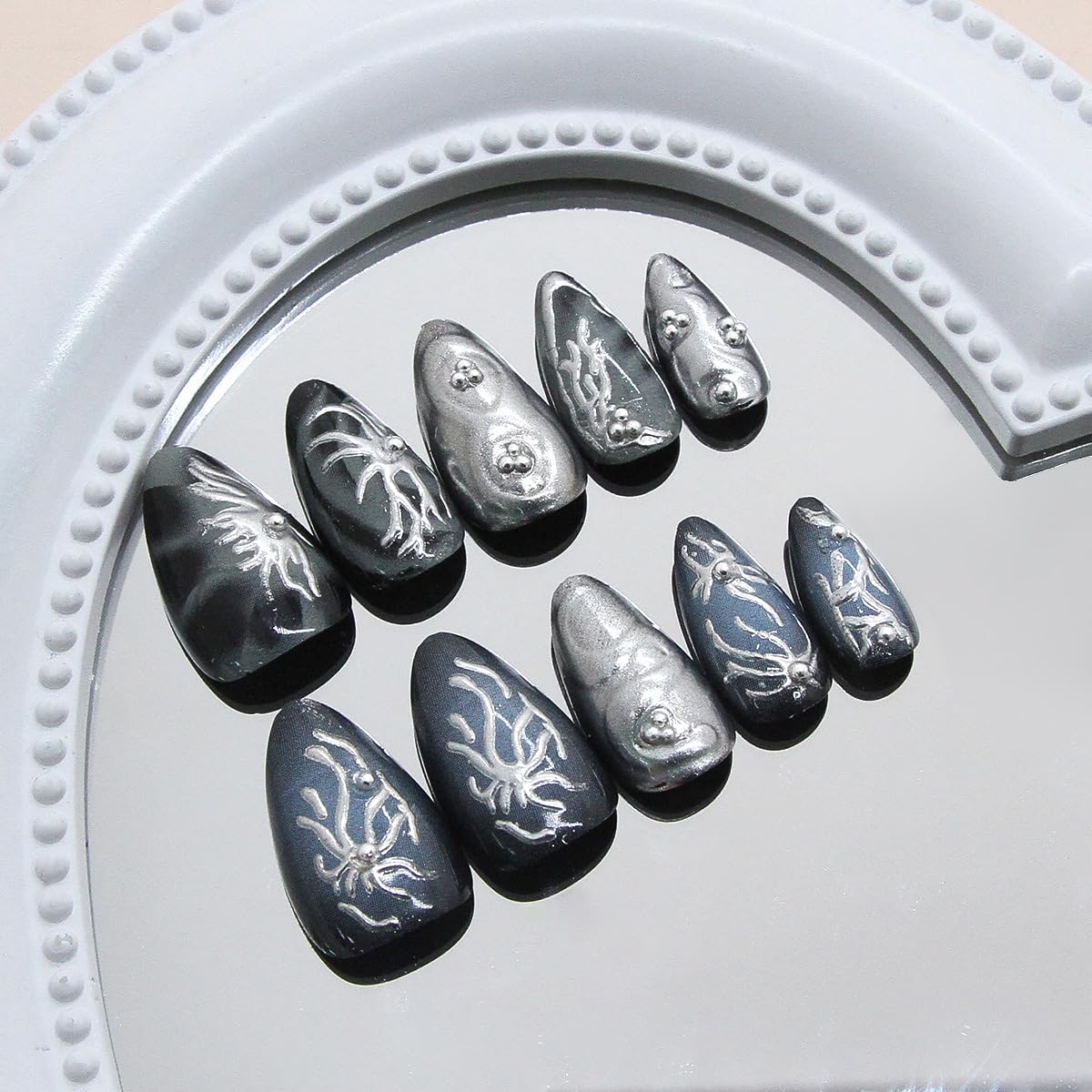 Diseño 3D Y2K irregular en uñas WBRRFJJ para un estilo único