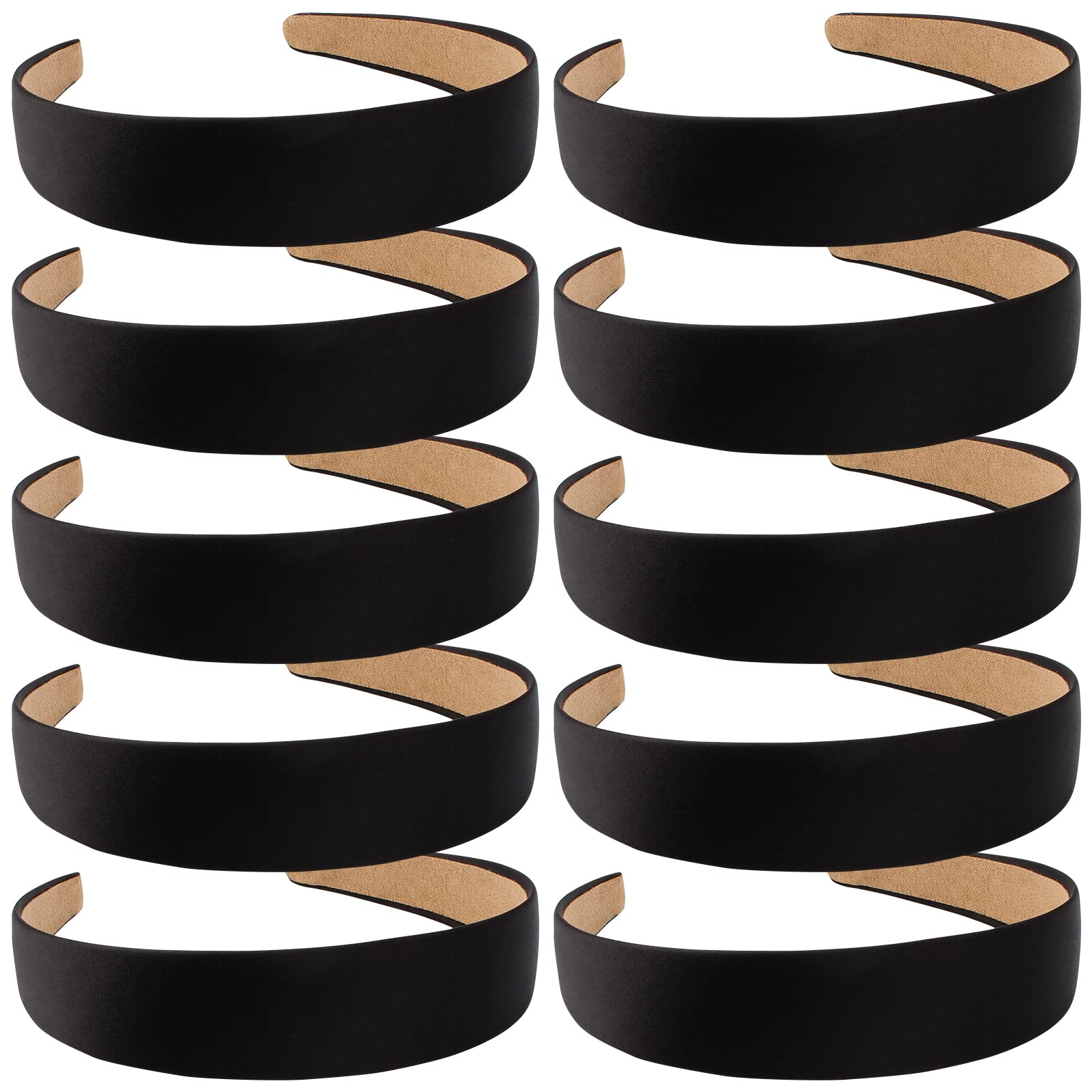 Wecoe bandas satinadas negras anchas, deslizamiento cero para peinados duraderos.