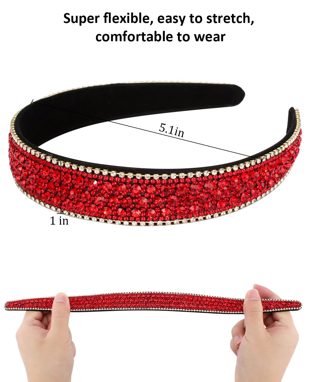 Diadema de lujo Wecoe con cristales resplandecientes para estilos elegantes
