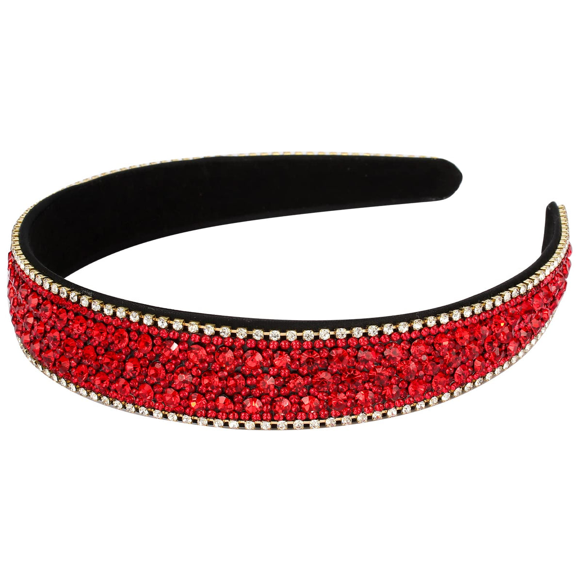 Wecoe diadema roja con cristales brillantes para looks diarios y eventos