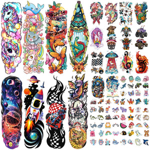 Weipbwor tatuajes temporales castillo: colorido y duradero para juego y fiestas.