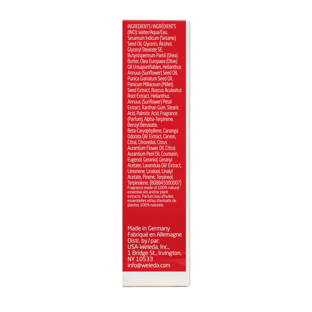 weleda crema manos aroma granada suave y fresco.