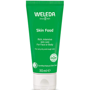 Weleda Skin Food crema 1 oz frente al envase, ideal para piel seca.