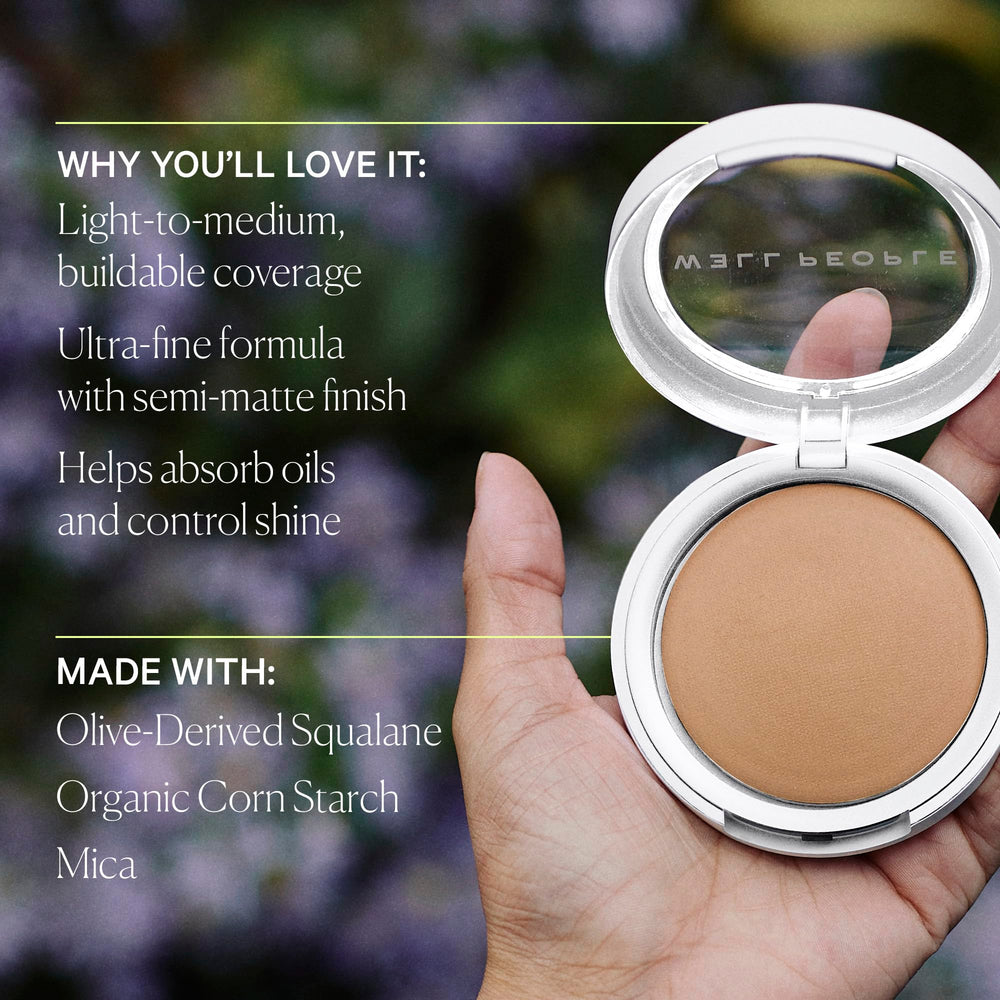 Difuminado con base en polvo Bio para un look semi mate y natural.